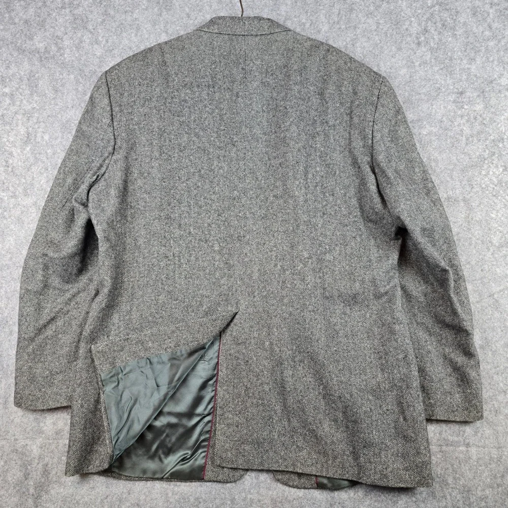 Gianfranco Ruffin Italy Mens Grey Herringbone Camel Hair Blend Blazer Size 48L